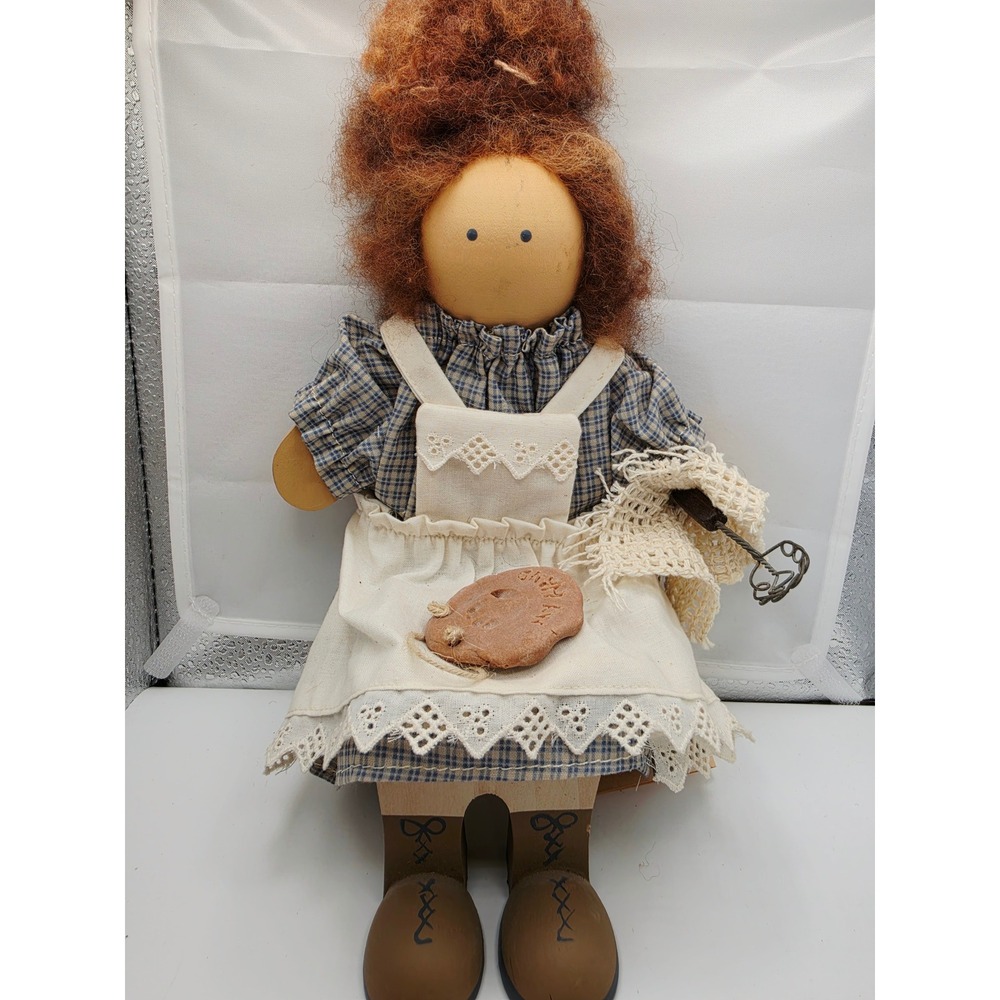 Vtg 1989 Lizzie High Jason High Wooden Doll Ladie & Friends Folk Art 10.5" Mom